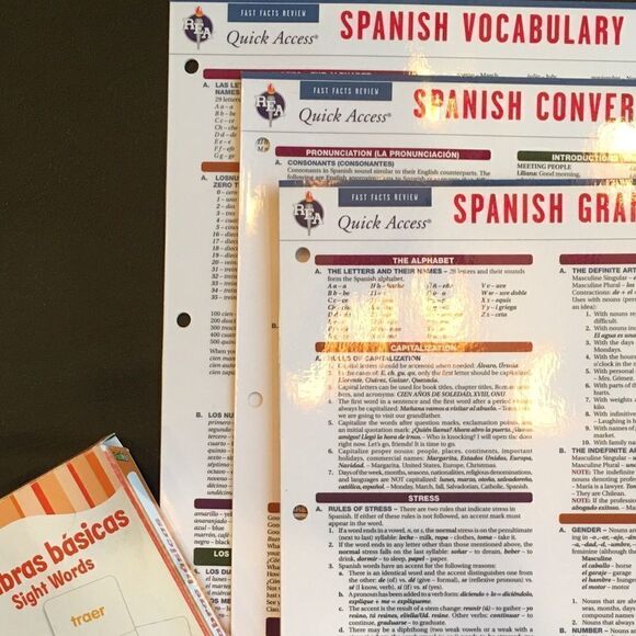 Spanish Study Laquards & Flash Cards - Picture 1 of 4
